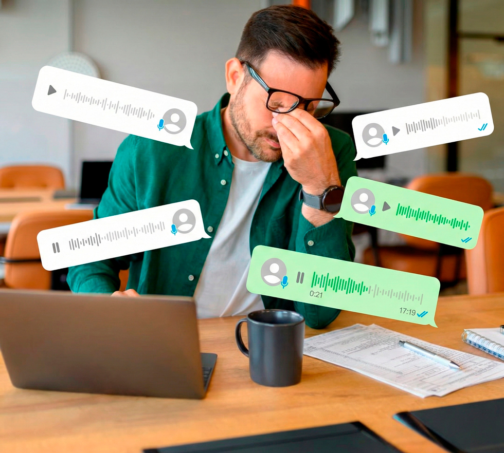 Caos de notificações e áudios